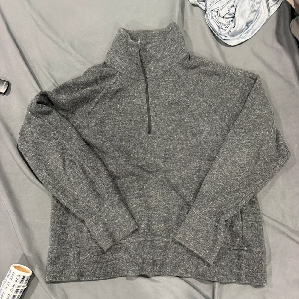 Nike Women’s Therma-FIT Quarter Zip Pullover Gray Heather Size M Fleece